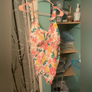 Plus size floral bathing suit